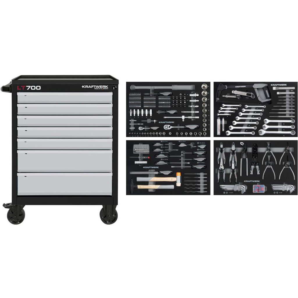 Servante d'atelier 8 tiroirs BT700 avec 236 outils KRAFTWERK